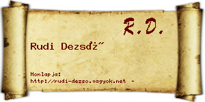 Rudi Dezső névjegykártya